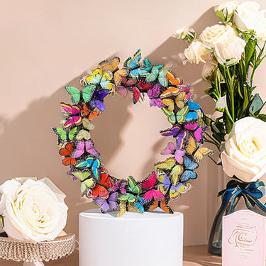 Easter Butterfly Wreath Artificial Flora Summer Spring Decoration